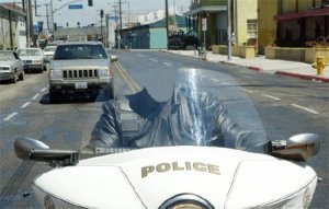 Шаблон psd мужской - На мотоцикле полиции 
