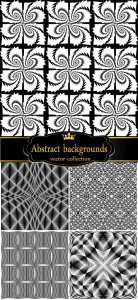  Abstract vector backgrounds, black and white texture 