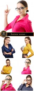  Business woman in glasses - Stock Photo 