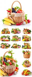  Baskets of vegetables, harvest - Stock photo 