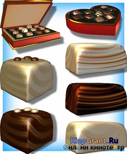 Клипарты для фотошопа - Шоколадные конфеты
